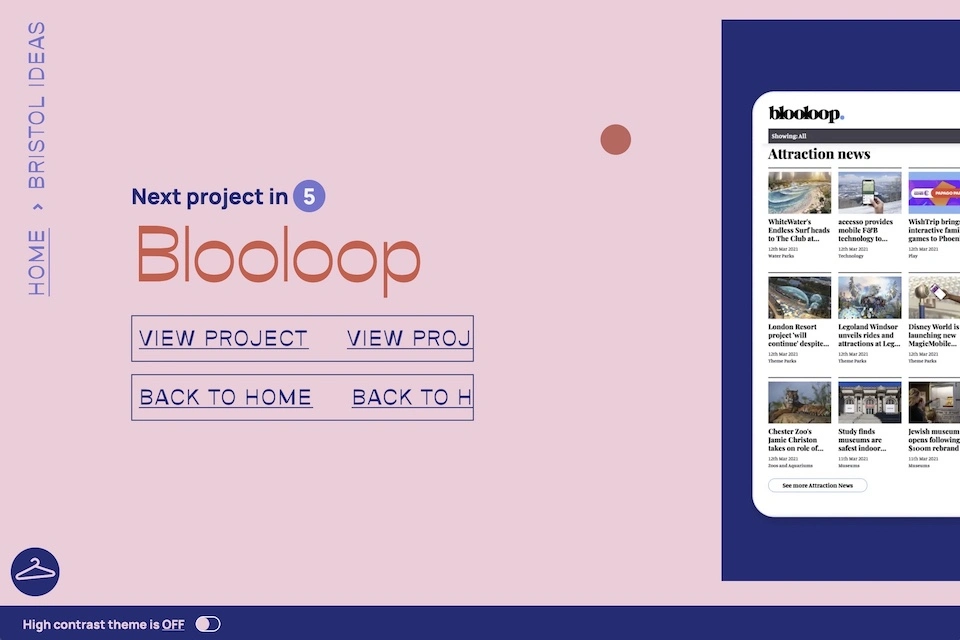 Ben Hamilton work page end Screenshot of Ben Hamilton work page end, showing countdown to next project.